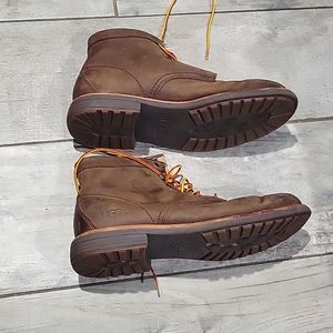 Ugg brown leather boots with laces  size 10 #3S